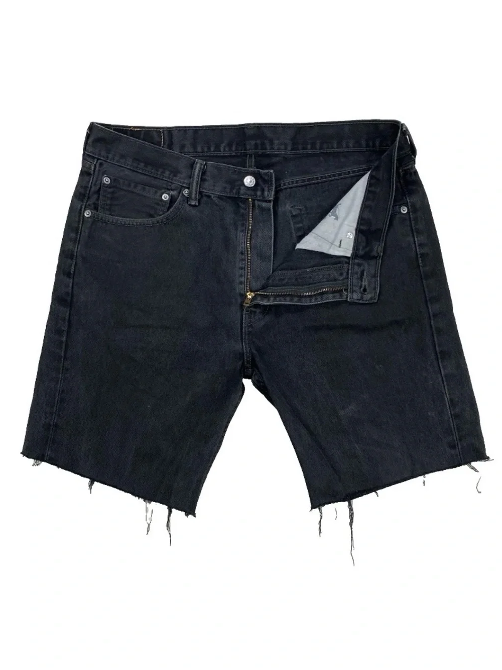 Levi's Black Cutoff Raw Hem Denim Shorts